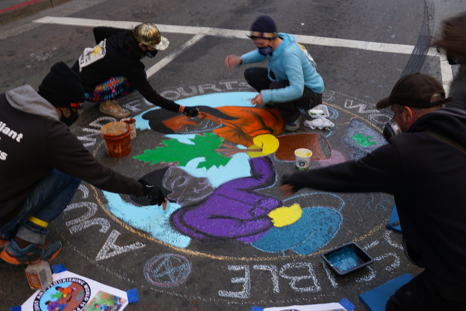 Wells Fargo: Defund Line 3 Mural Action:April 9th, 2021